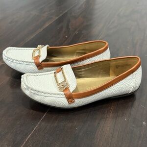 Anne Klein White and Brown Loafers | Good Used Condition